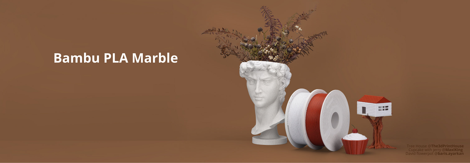 Фото PLA Marble пластик Bambu Lab RFID 1.75 мм 1кг