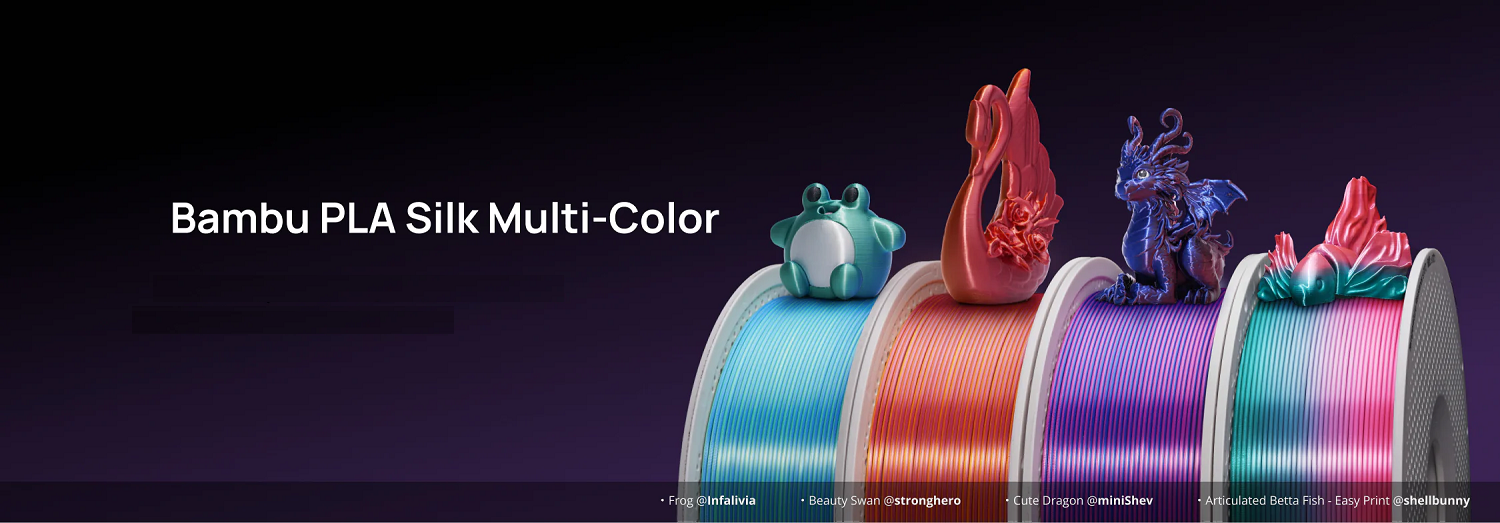 Фото PLA Silk Multi-Color пластик Bambu Lab RFID 1.75 мм 1кг 1