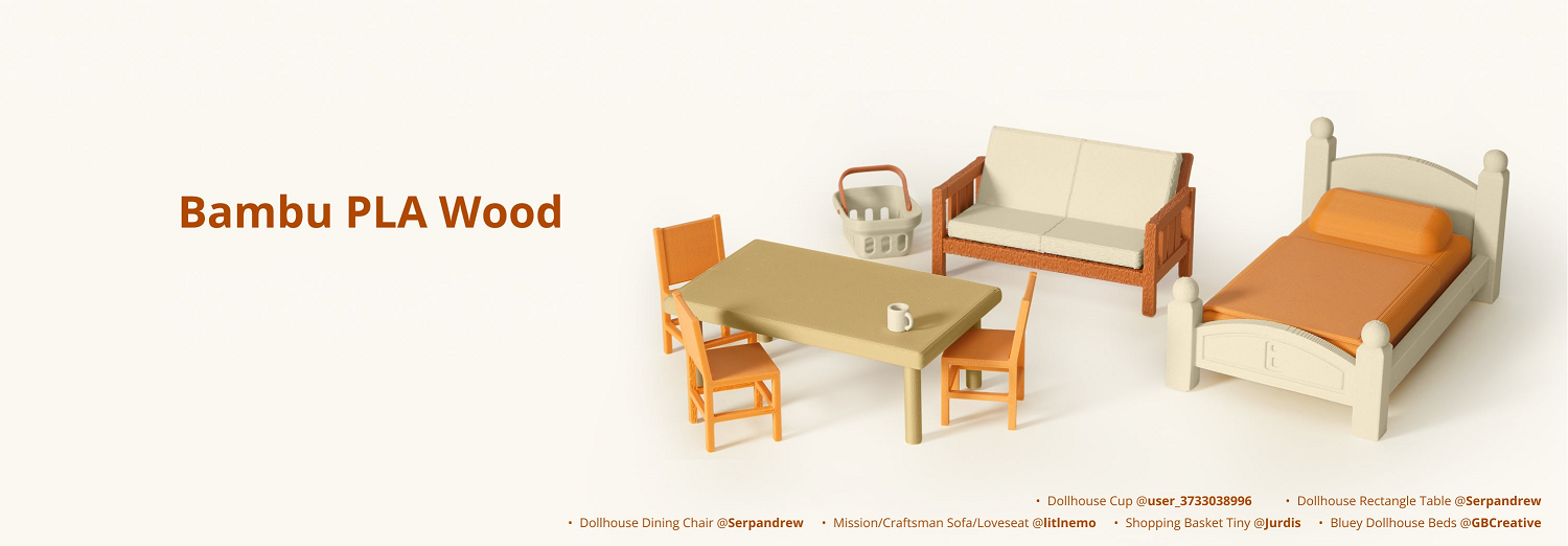 Фото PLA Wood пластик Bambu Lab RFID 1.75 мм 1кг черный 1