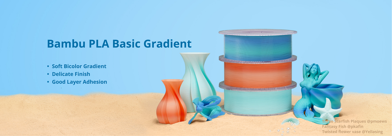 Фото Пластик для 3D принтер PLA Basic Gradient от Bambu Lab 1