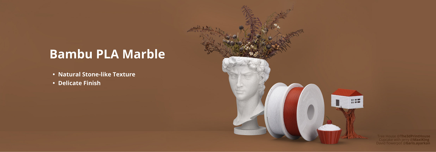 Фото Пластик для 3D принтер PLA Marble от Bambu Lab 1