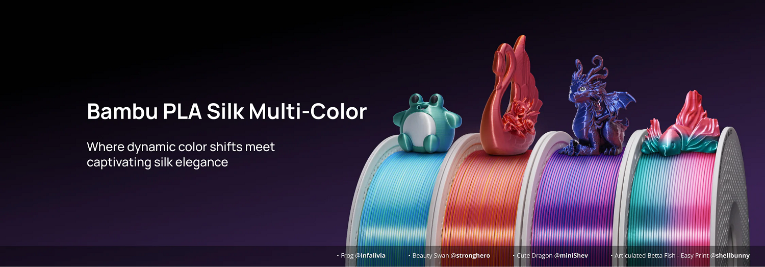 Фото Пластик для 3D принтер PLA Silk Multi-Color от Bambu Lab-1