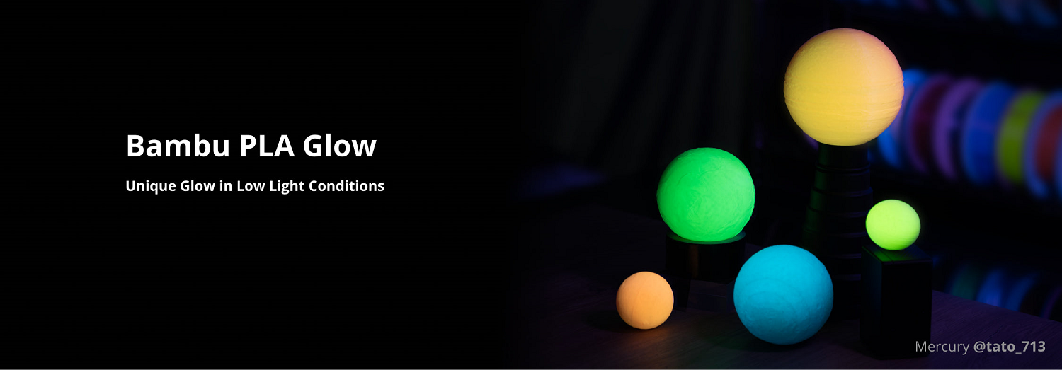 Фото Пластик для 3D принтер PLA Glow от Bambu Lab 1