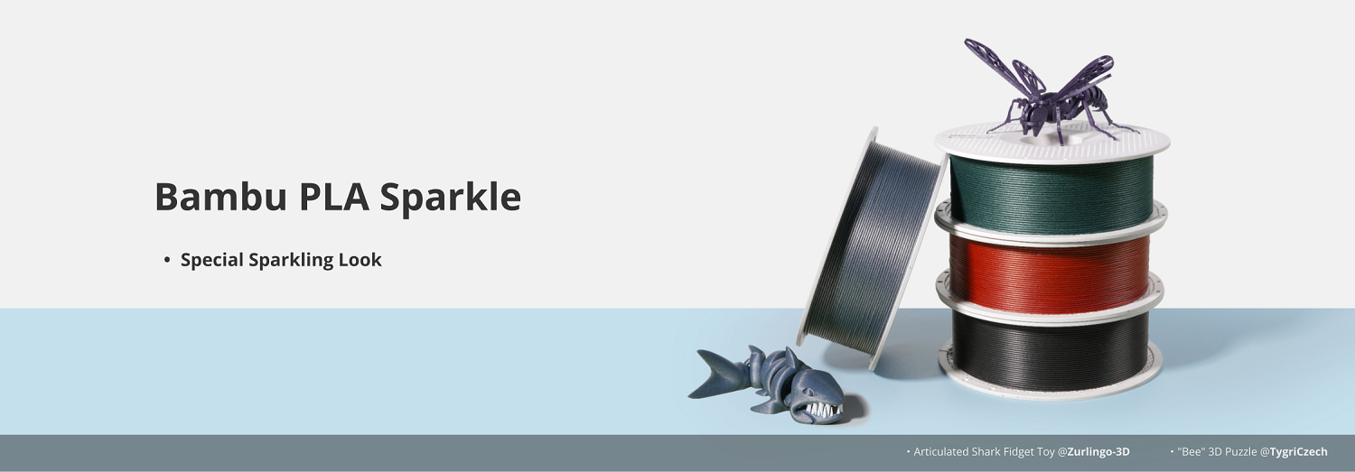 Фото Пластик для 3D принтер PLA Sparkle от Bambu Lab 1